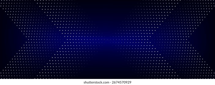 3D blue techno abstract background overlap layer on dark space with glowing dots shape decoration.