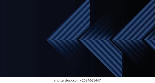 3D blue techno abstract futuristic background with overlapping layers on dark space with glowing line shapes decoration. Geometric line style concept modern graphic design elements.