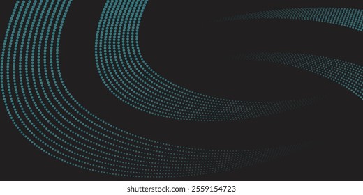 3D blue techno background. Big data visualization on dark space with dotted lines shape effect decoration. Modern graphic design element dots circle style concept for flyer, card, or brochure cover
