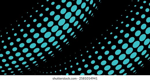 3D blue techno background. Big data visualization on dark space with dotted lines shape effect decoration. Modern graphic design element dots circle style