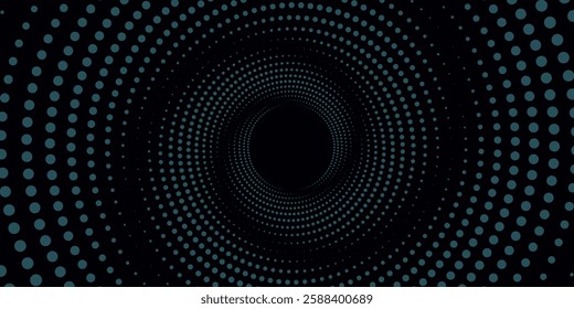 3D blue techno background. Big data visualization on dark space with dotted lines shape effect decoration. Modern graphic design element dots