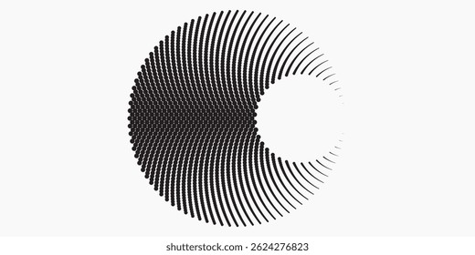 3D blue techno background. Big data visualization on dark space with dotted lines shape effect decoration. Modern graphic design element dots circle style concept for flyer