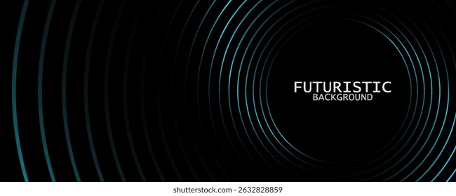3D blue techno background. Big data visualization on dark space with dotted lines shape effect decoration. Modern graphic design element dots circle style concept for flyer, card, or brochure cover
