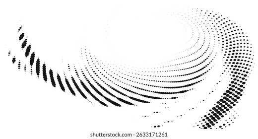 3D blue techno background. Big data visualization on dark space with dotted lines shape effect decoration. Modern graphic design element dots circle style concept for flyer, card, or brochure cover
