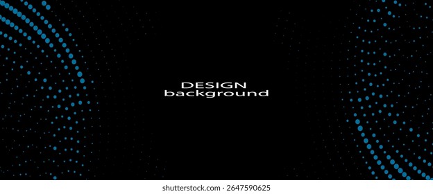 3D blue techno background. Big data visualization on dark space with dotted lines shape effect decoration.