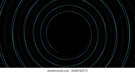 3D blue techno background. Big data visualization on dark space with dotted lines shape effect decoration. Modern graphic design element dots circle style concept for flyer, card, or brochure cover