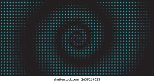 3D blauer Techno-Hintergrund. Big Data Visualisierung auf dunklen Raum mit gepunkteten Linien Form Effekt Dekoration. Modernes Grafikdesign-Element punktet Kreis-Stil-Konzept für Flyer, Karte oder Broschüre Abdeckung