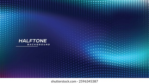 3D blue techno background. Modern graphic design element dots circle style Big data visualization on dark space with dotted lines shape effect decoration.  concept for flyer, card, or brochure cover