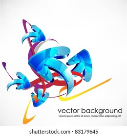 3d blue translucent arrows design