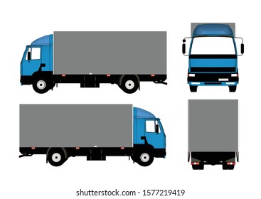 3d blue truck vector for delivery