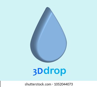 3D blue water drop in vector graphics