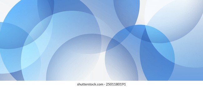 3D blue white abstract background overlap layer on bright space with cutout shape effect decoration. Modern graphic design element circles style concept for web banner, flyer, card, or brochure cover