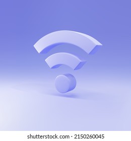 3D-Symbol für das blaue Wi-Fi-WLAN-Internet einzeln auf blauem Hintergrund. Vektorgrafik.