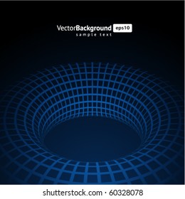 3d  blue wire torus vector background