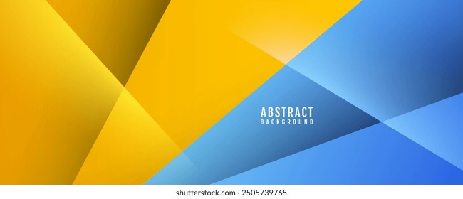 3D blue yellow abstract background overlap layer on bright space with cutout shape effect decoration. Modern graphic design element polygon style concept for web banner, flyer, card, or brochure cover