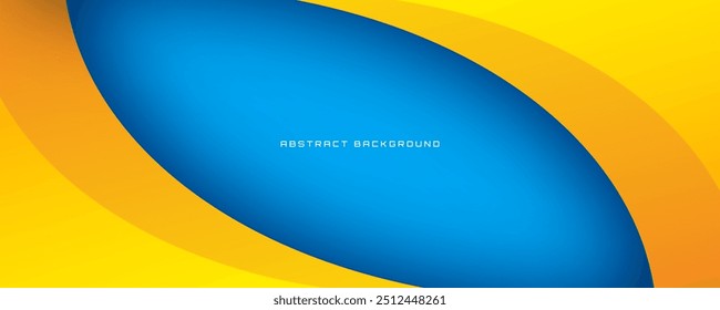 Capa abstracta del fondo amarillo azul 3D de la superposición en el espacio brillante con la decoración fluida del efecto de las ondas. Concepto moderno del estilo del recorte del elemento del Diseño gráfico para el Anuncio del Web, el volante, la tarjeta, o la cubierta del folleto