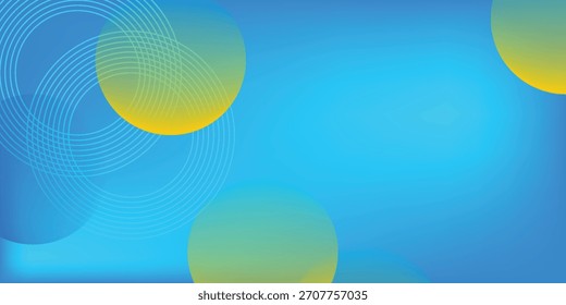 Capa abstracta del fondo amarillo azul 3D de la superposición en el espacio brillante con la decoración del efecto de los círculos. Concepto moderno del estilo del recorte del elemento del Diseño gráfico para el Anuncio del Web, el arte, el volante, la tarjeta, o la cubierta del folleto