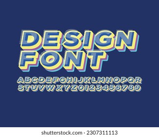 3D bold Abstract Designer font set