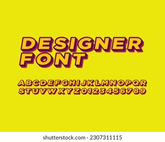 3D bold Abstract Designer font set