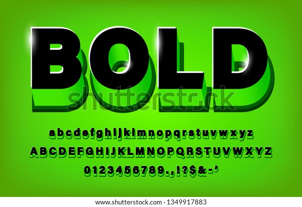 3d Bold Alphabet Numbers Symbols Stock Vector Royalty Free 1349917883