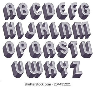 Black White 3d Font Single Color Stock Vector (Royalty Free) 147704546 ...