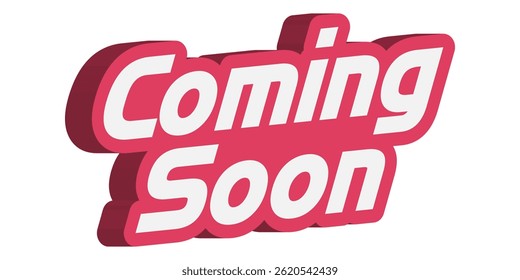 3D bold coming soon text