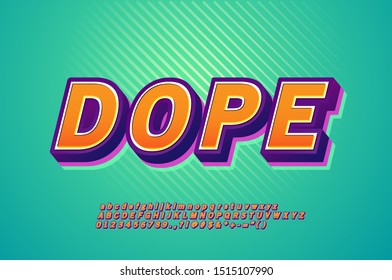 3D Bold Font Effect, youth typography style, with highlight gradient color and shadow effect.