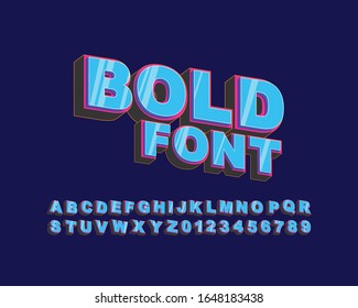 3D Bold font in vector format