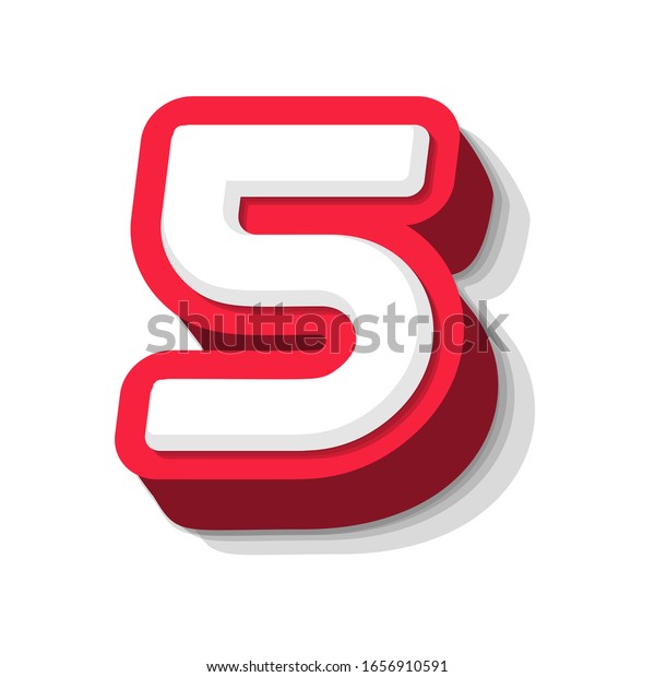 3d Bold Funny Number 5 Heavy Stock Vector (Royalty Free) 1656910591
