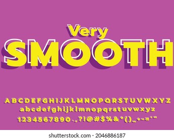 3d texto negrita vectorial ilustración gráfica con color y trazos amarillos, adecuados para publicidad, título, negocio, banner, promoción y oficina, etc.
