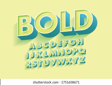 3d bold typography design vector