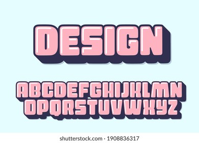 3d bold typography design. Vector alphabet.	
