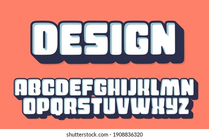 3d bold typography design. Vector alphabet.	
