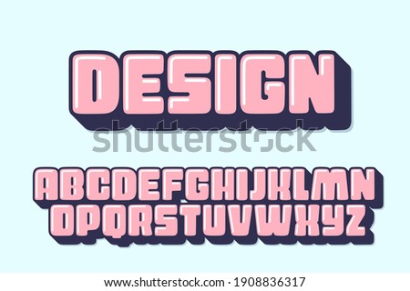 3d bold typography design. Vector alphabet.	
