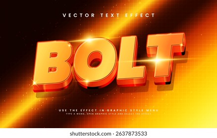 3d Bolt editable vector text effect. Suitable for modern and technology theme.