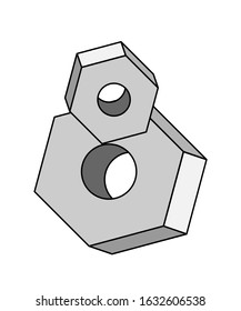 3d bolt illustration flat design vector