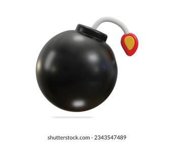 Ilustración vectorial de icono de bomba de 3.ª