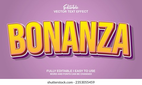 3d bonanza editable text effect style