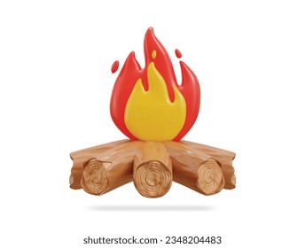 3d bonfire icon vector illustration