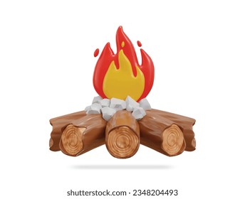 Ilustración vectorial de icono de fuego de 3d