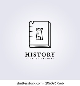 3d book castle storytelling logo vector illustration design