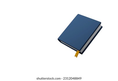 3d book icon floating in the air, online education concept
