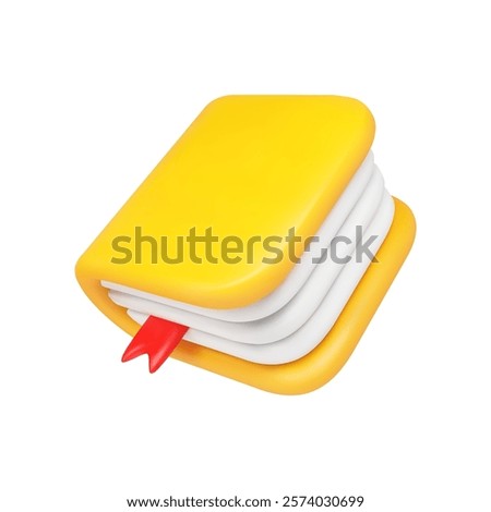 3D Book Icon vector. Open Textbook Vector Illustration for Education, Study and Library Concept. School Notebook or Academic Diary isolated on white background