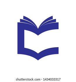 3D Book with letter C logo design vector