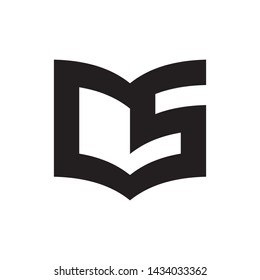 3D Book with letter CS logo design vector