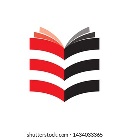 3D Book with letter EE logo design vector