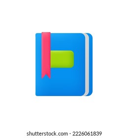 3d Book vector icon. Concept for education and learning. Library, book icon
