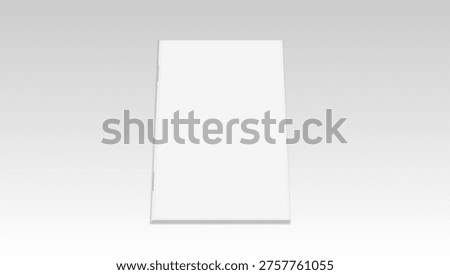 3D Booklet With White Blank Cover Mockup. EPS10 Vector