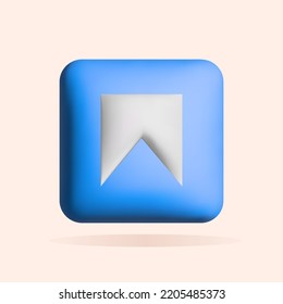 3D bookmarks icon design. Social media marketing concept. Vector render illustration