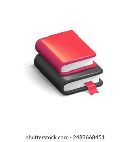 3D books. Icon for education, science, bookstore, e-book, science and technology concepts. Vector